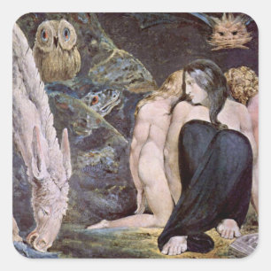 William Blake - Hecate - Night of Enitharmon's Joy Vierkante Sticker
