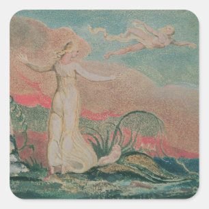William Blake Het boek Thel; Bord 4 Vierkante Sticker