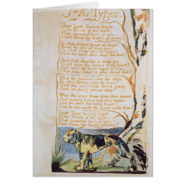 William Blake | Le Tyger, de Chansons d'Innocence (Devant)