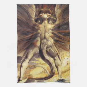 William Blake Red Dragon Kitchen Towel Theedoek