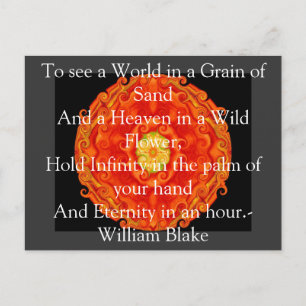 William Blake "World in a Grain of Sand" citaat Briefkaart
