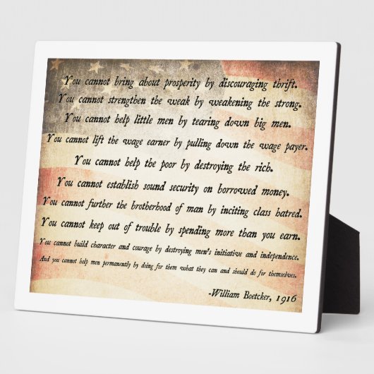 William Boetcker Quote Fotoplaat (Zijkant)