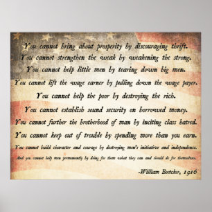 William Boetcker Quote Poster