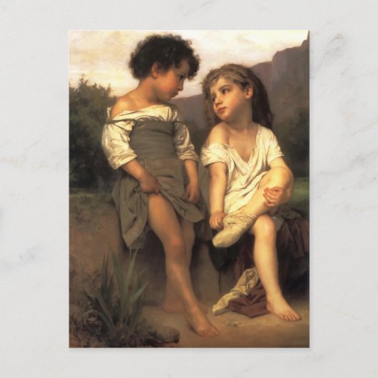 William Bouguereau- Aan de rand van de Brook Briefkaart (Voorkant)
