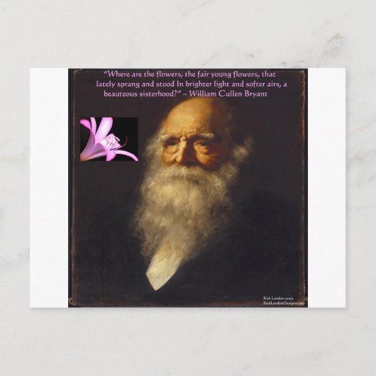 William Cullen Bryant Flower Poem Briefkaart (Voorkant)