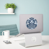 William De Morgan Blue Griffins Vinyl Sticker (Laptop op bureau)