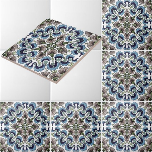 William De Morgan Floral Pattern Tegeltje