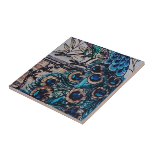 William De Morgan - Peacock - Carreau 2 de 3 (Côté)