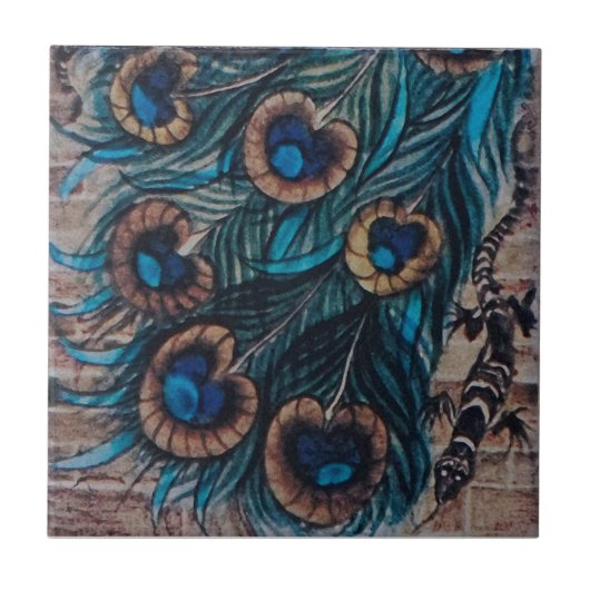 William De Morgan - Peacock - Carreau 3 de 3 (Devant)