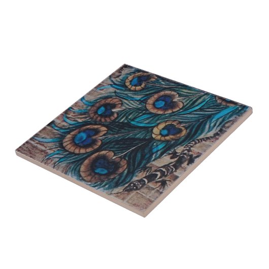 William De Morgan - Peacock - Carreau 3 de 3 (Côté)