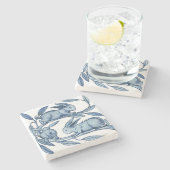 William De Morgan Rabbits Stenen Onderzetter (Zijkant)