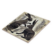 William De Morgan Rabbits Tegeltje (Zijkant)