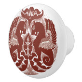 William De Morgan Red Griffins Ceramic Pull Keramische Knop (Rechts)