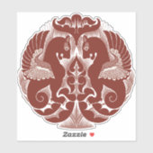 William De Morgan Red Griffins Vinyl Sticker (Feuille)