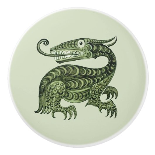 William De Morgan's Jabberwock Keramische knop (Voorkant)