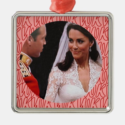 William en Kate Royal bruiloft Metalen Ornament (Voorkant)