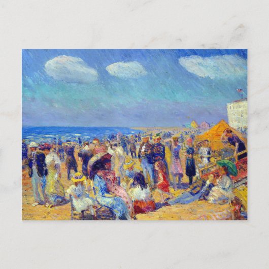 William Glackens Crowd in de Seashore Briefkaart (Voorkant)