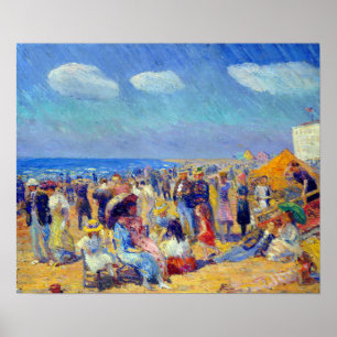 William Glackens Crowd in de Seashore Poster