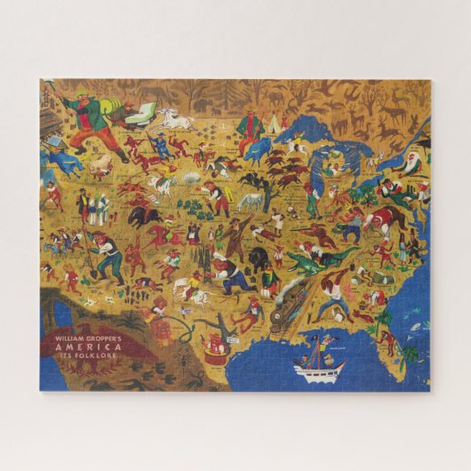 William Gropper's America - Cartoon Folklore Legpuzzel (Horizontaal)
