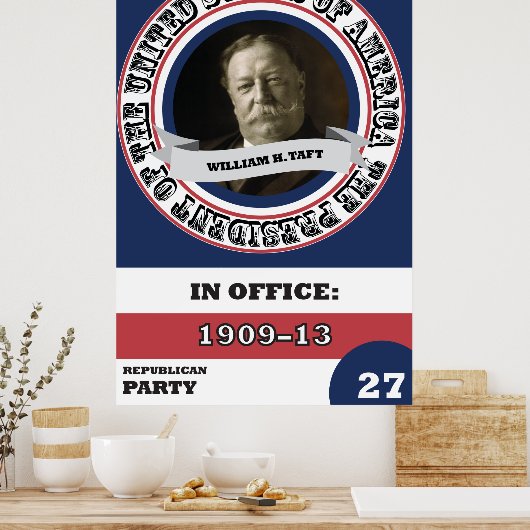 William H. Taft Presidential History Retro Poster (Keuken)
