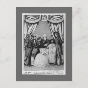 William Henry Harrison Death bed Briefkaart