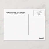 William Henry Harrison foto briefkaart (Achterkant)