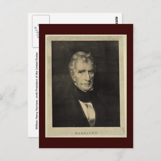 William Henry Harrison, Neuvième carte postale du (Devant / Derrière)