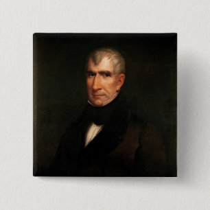 William Henry Harrison Vierkante Button 5,1 Cm