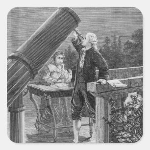 William Herschel Discover the Planet Uranus Vierkante Sticker