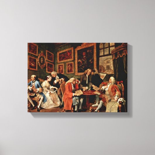 William Hogarth - Het huwelijkscontract Canvas Afdruk (Voorkant)