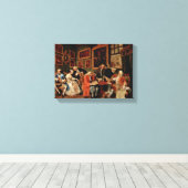 William Hogarth - Het huwelijkscontract Canvas Afdruk (Insitu (Houten vloer))