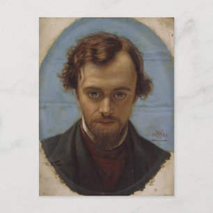 William Hunt- Portrait van Dante Gabriel Rossetti Briefkaart
