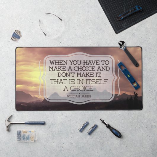 William James Citation Inspirationnelle "Choix" (Poste de travail)