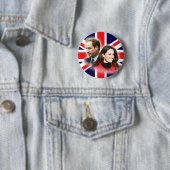 William & Kate British Flag Button (In situ)