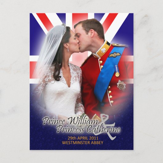 William & Kate Royal Mariage Carte postale Kiss (Devant)