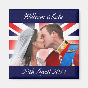 William & Kate Royal Wedding Kiss Magnet Magneet