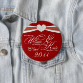 William & Kate - Royal Wedding Souvenir Pin Ronde Button 4,0 Cm (In situ)