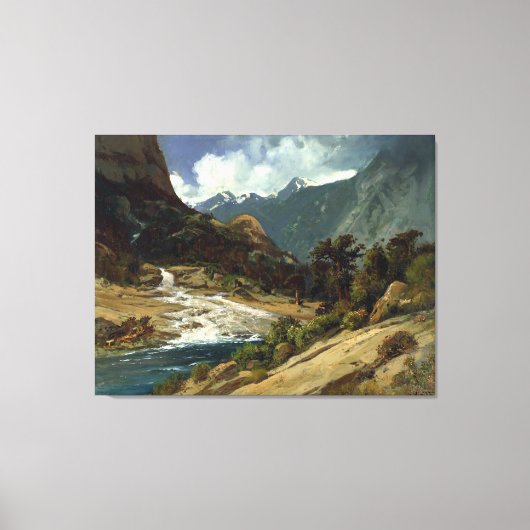 William Keith Hetch Hetchy Side Canyon I Canvas Afdruk (Voorkant)