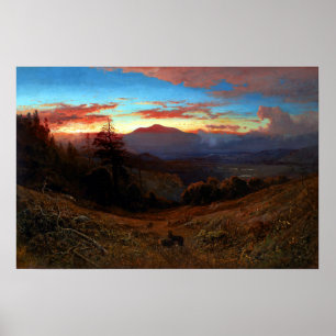 William Keith Sunset op Mount Diablo Marin Sunset Poster