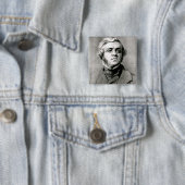 William Makepeace Thackeray Vierkante Button 5,1 Cm (In situ)