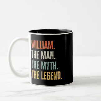 William Man Myth Legend Funny Beste Naam William Tweekleurige Koffiemok