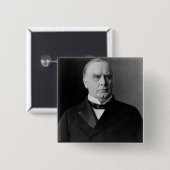 William McKinley Vierkante Button 5,1 Cm (Voorkant /achterkant)
