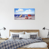 William Merritt Chase aan de kant van de zee Canvas Afdruk (Insitu (Slaapkamer))