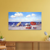 William Merritt Chase aan de kant van de zee Canvas Afdruk (Insitu (Woonkamer))