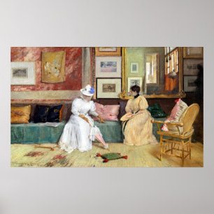 William Merritt Chase een vriendschappelijke oproe Poster