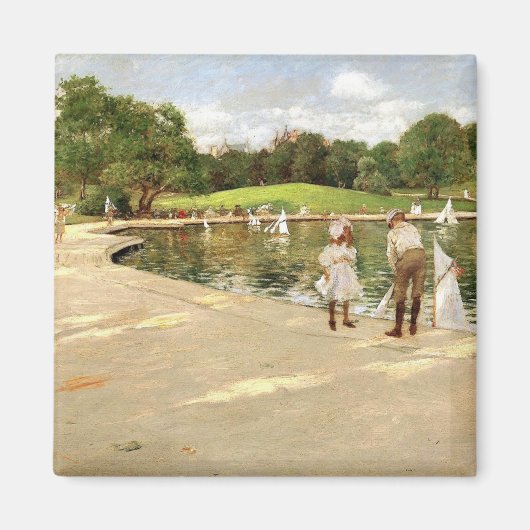 William Merritt Chase-The Lake for Miniature Yacht Magneet (Voorkant)