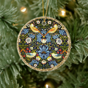 William Morris, Aardbeiendief, Gouden Lijst Keramisch Ornament