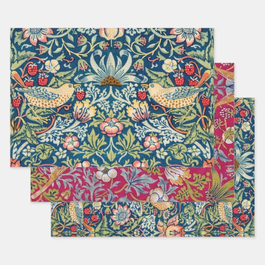 William Morris, aardbeiendief Inpakpapier Vel (Set)