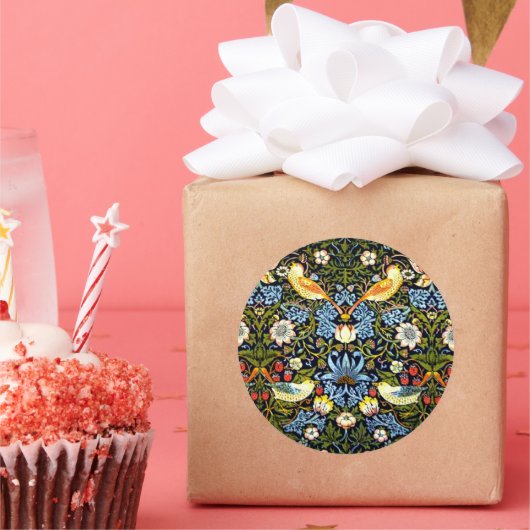 William Morris, aardbeiendief, Ronde Sticker (Feest)