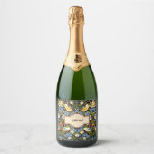 William Morris: aardbeiendief SJABLOON, Sparkling Wijnetiket (Voorkant)